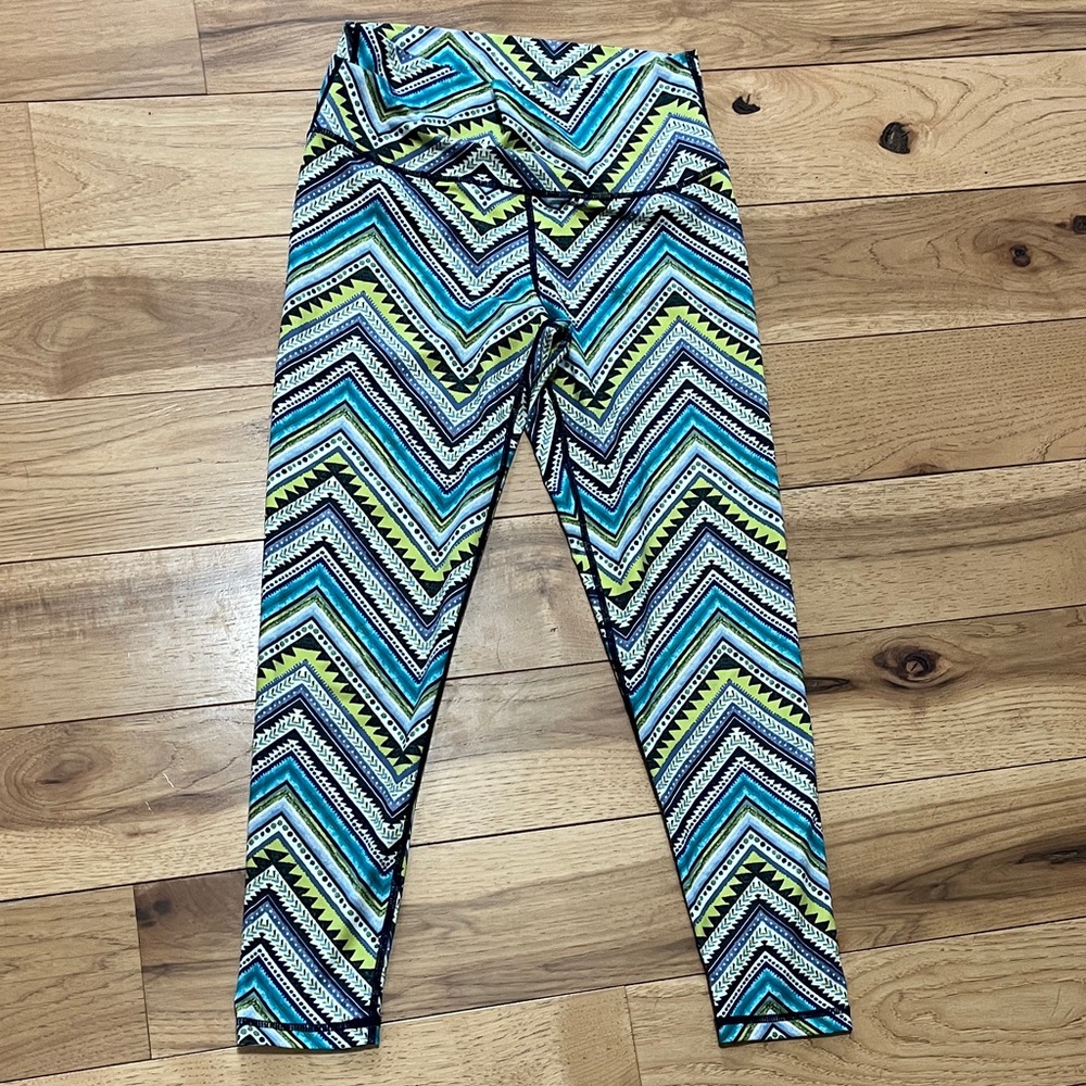 Aerie Chevron Leggings in Blue and Green